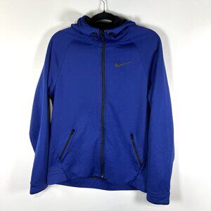 Nike Jacket Mens Large  Blue Therma‎ Dri Fit Track Full Zip Running Knit Hooded